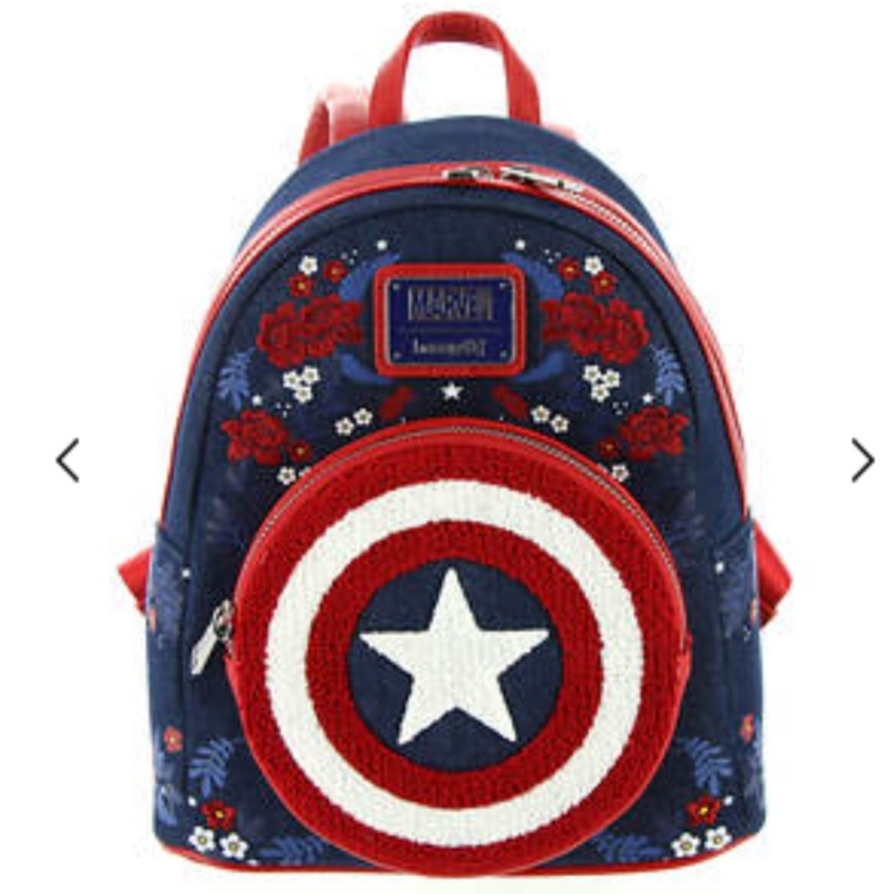 Loungefly Captain America 80th Anniversary Sheild Mini Backpack/Purse